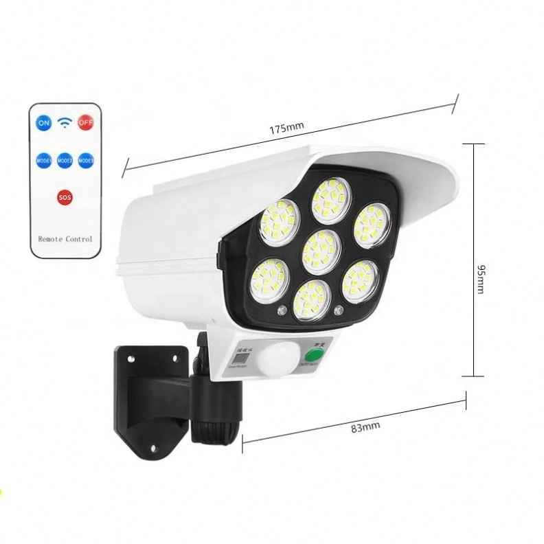 Outdoor Induction Lamp Waterproof 77 SMD Motion Sensor LED Solar Light Simulation False Monitoring Security
