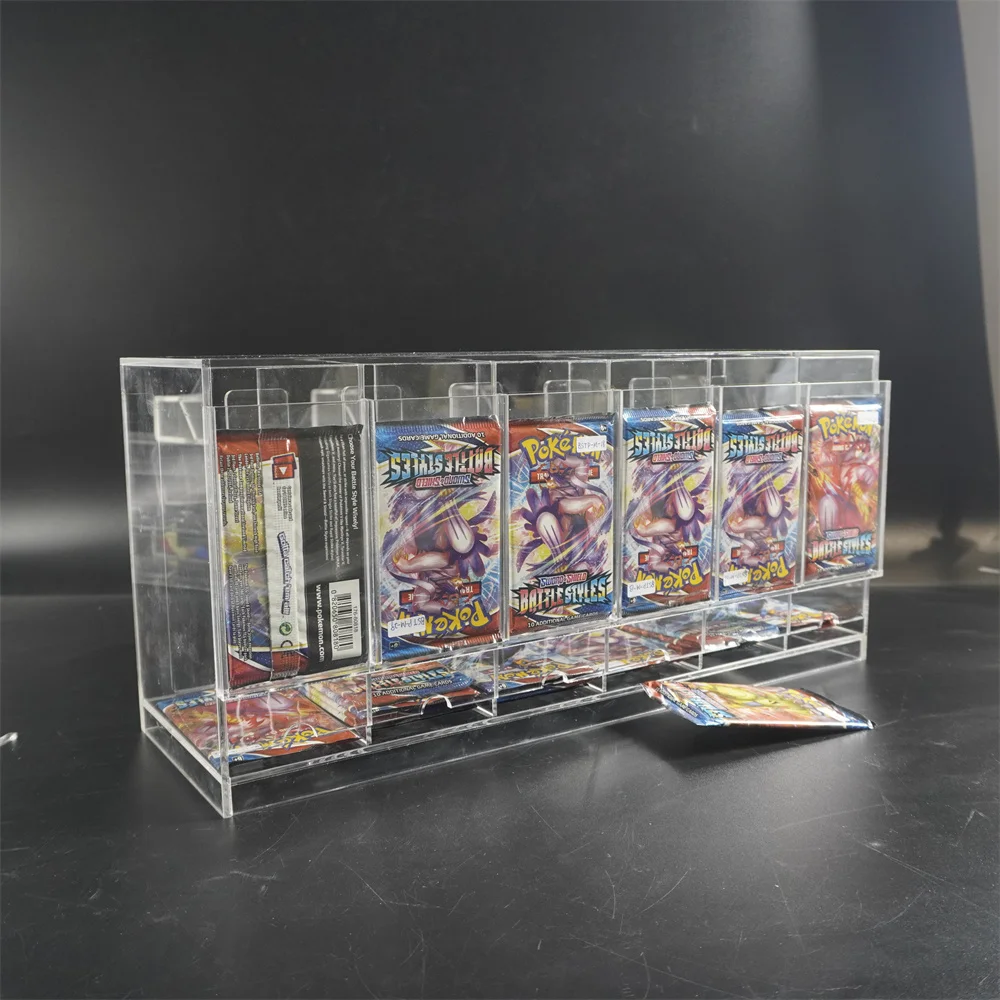 6 Slot Custom Clear Pokemon Packs Dispenser Display Case Acrylic