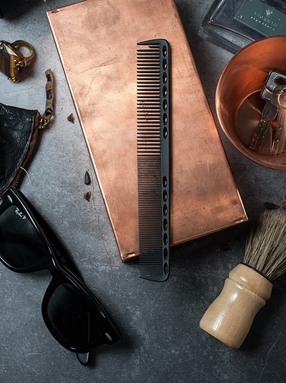 Black Carbon Fine Cutting Hair Comb Heat Resistant Comb With Fine Tooth