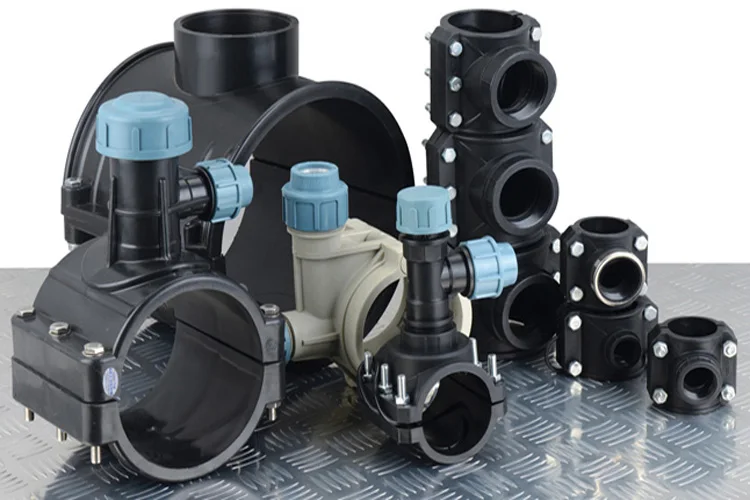 HDPE PP PIPE COMPRESSION FITTINGS WATER KNOCKOUT TRAP CLAMP SADDLES Ferrule with Metal Cutter