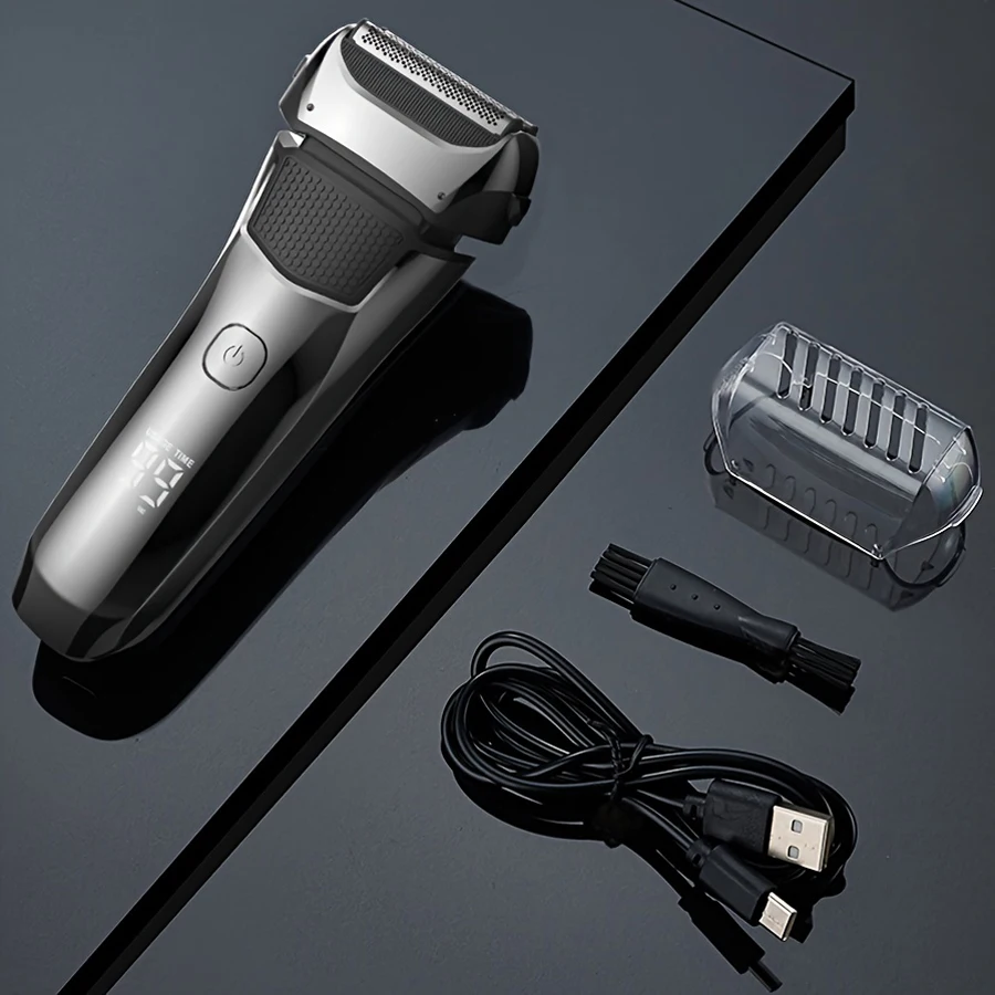Professional USB Rechargeable Electric Shaver Twin Blades Head Razor with Foil Shaver for Beards Trims for Household RV Use manufacture