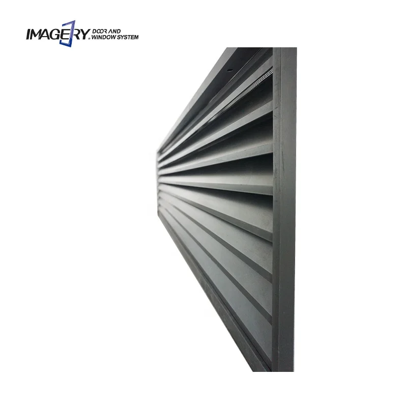 Custom Size Fixed Waterproof Aluminium Profile Louver Security Shutters Window for External Decoration