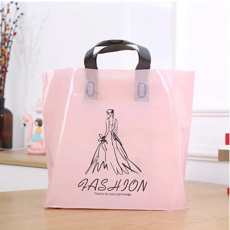 Custom Poly Bag Soft Loop Handles Ideal for Clothing Packaging