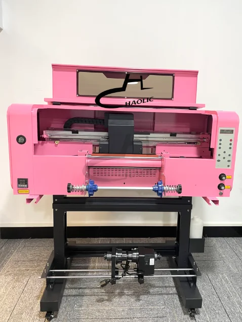 UV DTF Transparent Sticker Printing Machine Sticker Sheet Custom Print With Laminator Dual XP600 A3 Pink UV DTF Printer