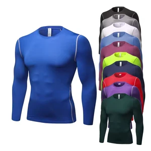 Custom Men's Sports Quick-dry Fitness Long-sleeved Breathable Sweat-wicking High-elasticity Compression Fitness Suit Base