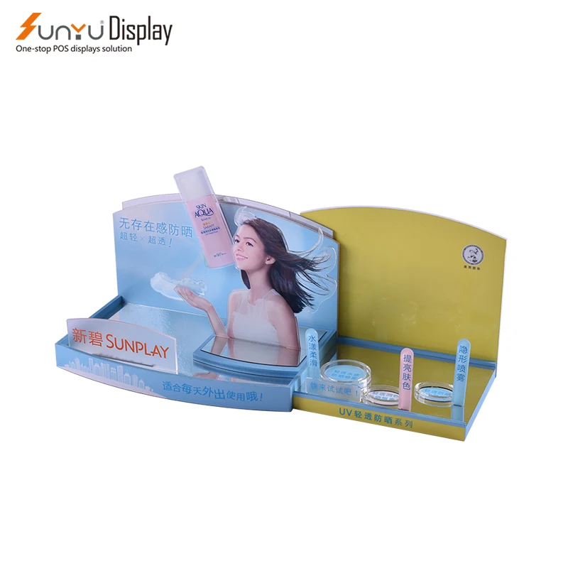 Sunyu Custom Acrylic Fashion Sunscreen Skin Care Products Display Stand Brand Professional Cosmetics Retail Display Stand