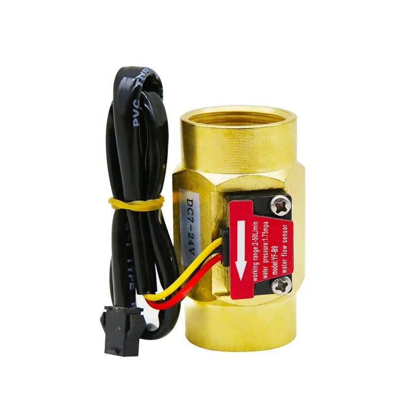 Water Heater Brass Turbine YF-B9 Smart Waterproof  DN20 2-50L/min Flow Rate Customizable OEM Water Flow Sensor