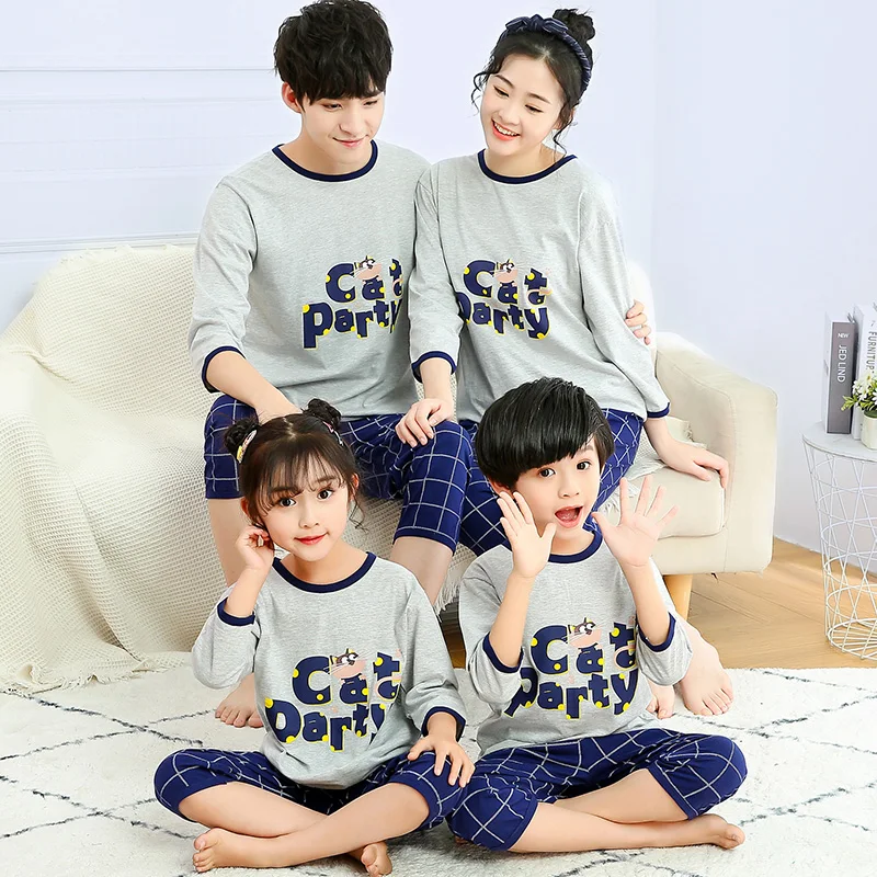 
Китайская фабрика, милое семейное платье из 100% хлопка с рукавами средней длины для родителей и детей 