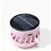 Pink round solar-powered single fan [with frame]