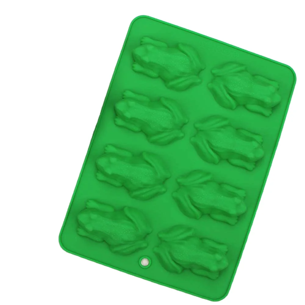 New Food Grade Durable Cute  2 Types Frog Silicone Chocolate Ice Molds 8 Cavity Frog Shaped Silicone Soap Cake Baking Molds