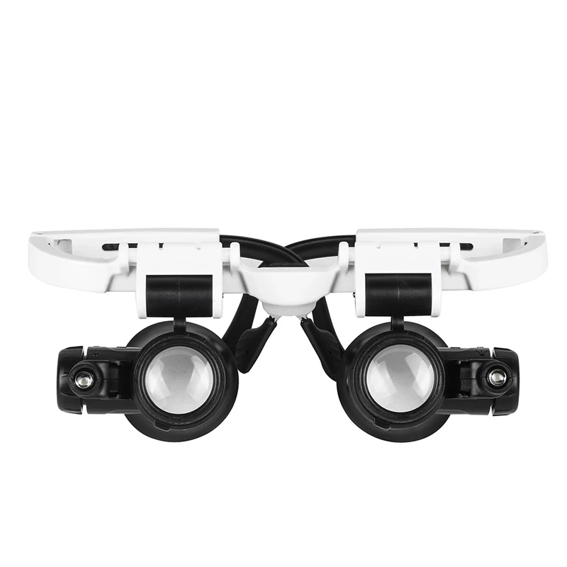 8X 23X LED Retractable Head-mounted Watch Maintenance Magnifying Glasses  Double Eyes Magnifying Glasses With LED Light