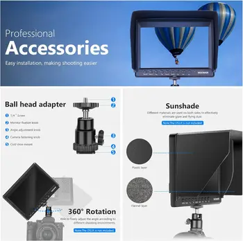NEEWER F200 HD Video Assist IPS 1920x1200 Input with Histogram 7 Inch 4K 1080p Camera Field Monitor product image