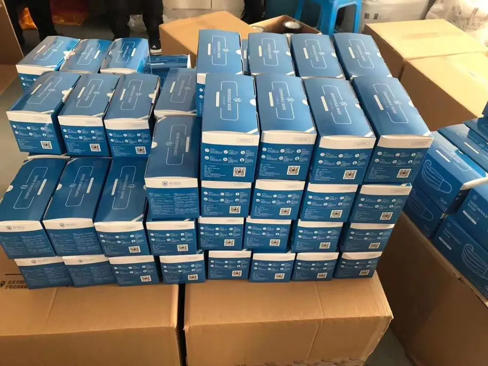 Оптовая продажа Нетканые 3 слойные одноразовые маски для лица