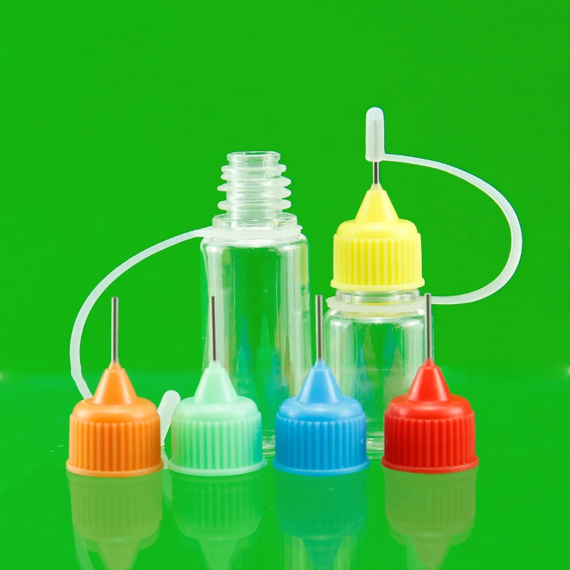 Empty Transparent PE Clear Plastic Squeeze Needle Tip Dropper Bottle Capacity with Seal and Logo Printing Packed in a Box