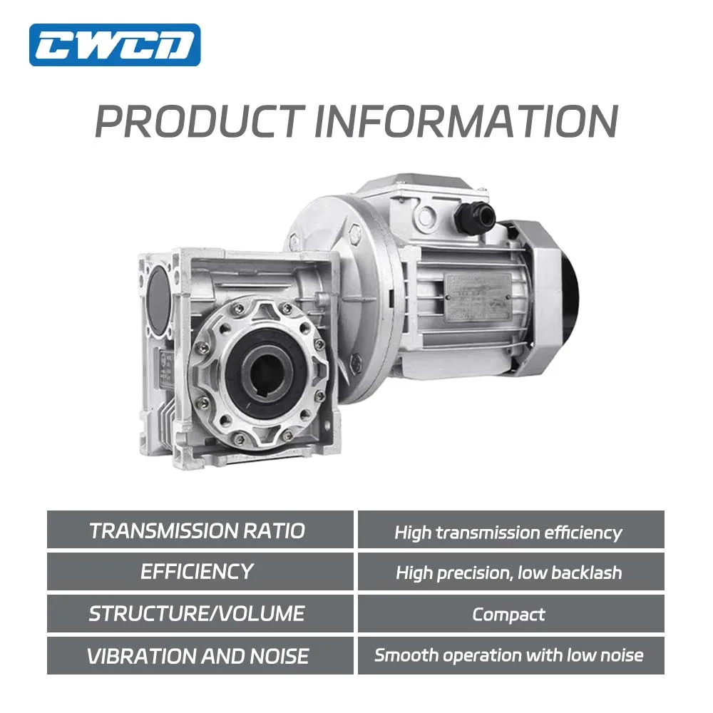 Aluminum Alloy NMRV RV Worm Gear Speed Reducer Compact Gearbox for Electric Motor and Machinery Drive