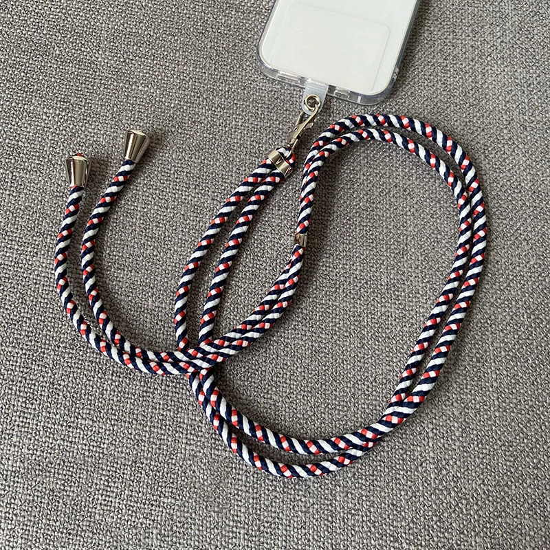 Multiple Color Anti Lost Stretch Durable Nylon Round Cross Body Shoulder Strap Holder Neck Rope Phone case Lanyard for Woman Man