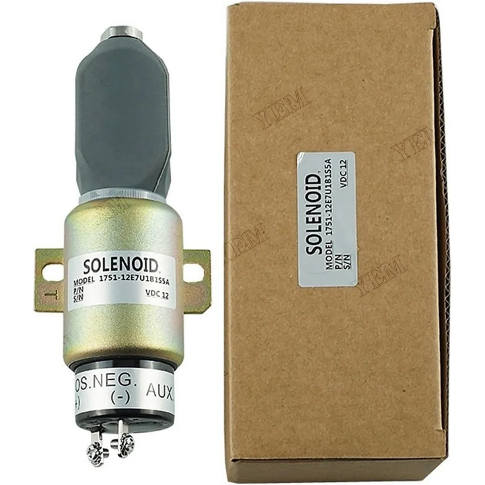 Fuel Shutoff Solenoid 1751-12E7U1B1S5A for Caterpillar CAT Excavator E70B E320