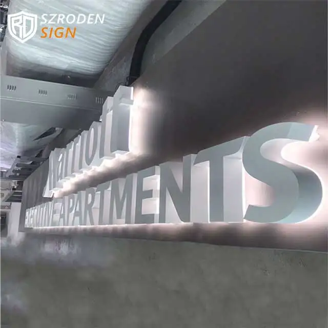 3D LED Stainless Steel Backlit Channel Letters Sign Light Wall Logo Signage Sign Custom 3D Led Letter Sign