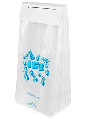 Ldpe Plastic Ice Bags With Drawstring , Ice Cube Bags 1 KG Weight