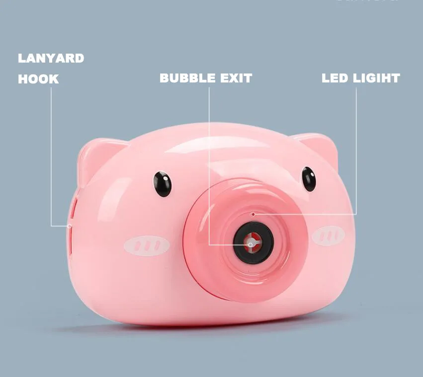 Летняя уличная Автоматическая электрическая выдувная игрушка, милая мультяшная машинка для пузырей из свиней, камера для детей