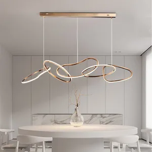 Modern Designer LED Pendant Light Iron Acrylic Dimmable Adjustable Height Nordic Style Living Room Decor Chandeliers