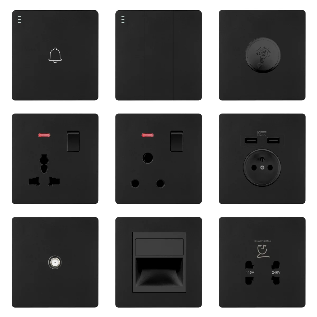 Modern Light Wall Switch Two Gang Switches Electric 1 Gang 1 2 Way For