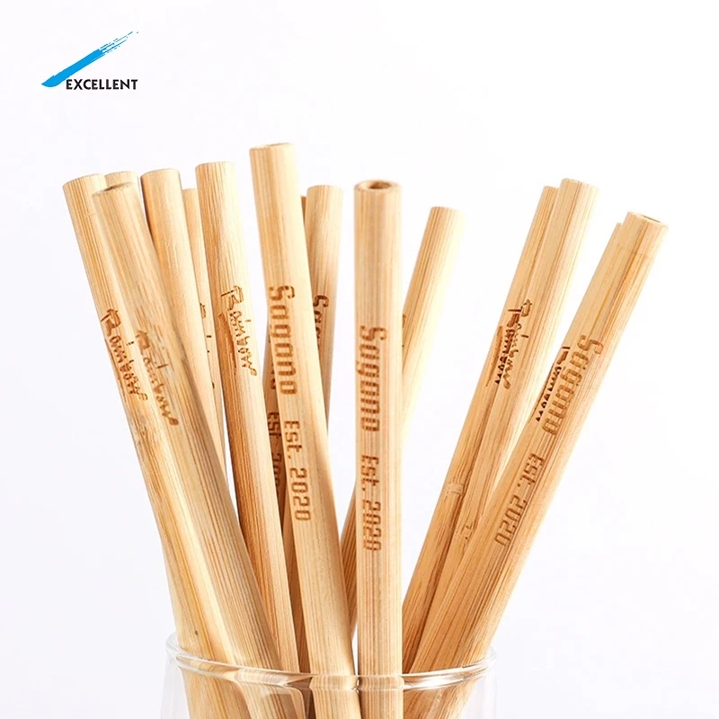 Eco-friendly, custom-designed biodegradable organic bamboo disposable straws