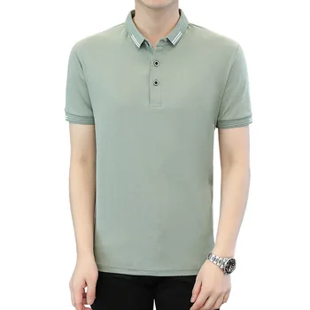 custom Korean slim casual lapel summer short-sleeved T-shirt POLO shirt man