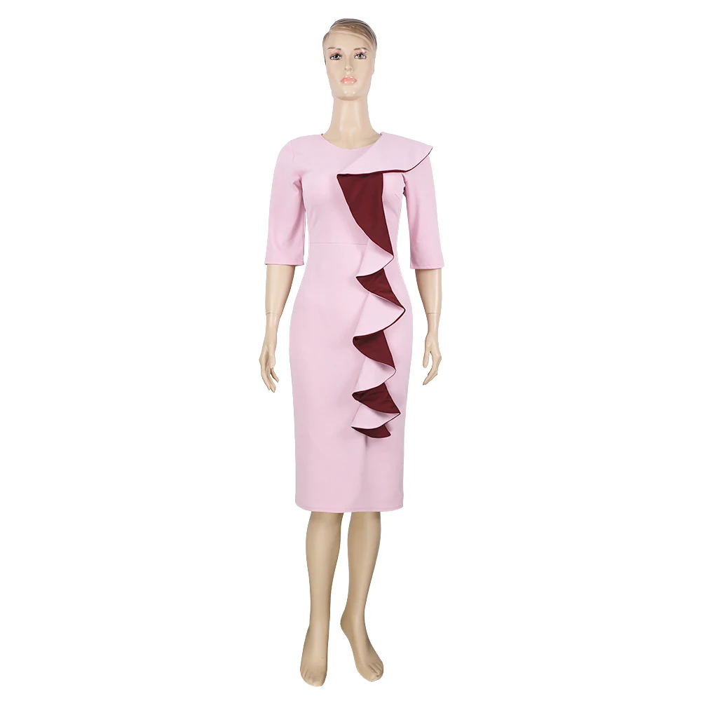 Fashion Latest Sexy Women Workwear Formal Work Dress Ladies Plaid Office  Business Elegant Lady Party Dress