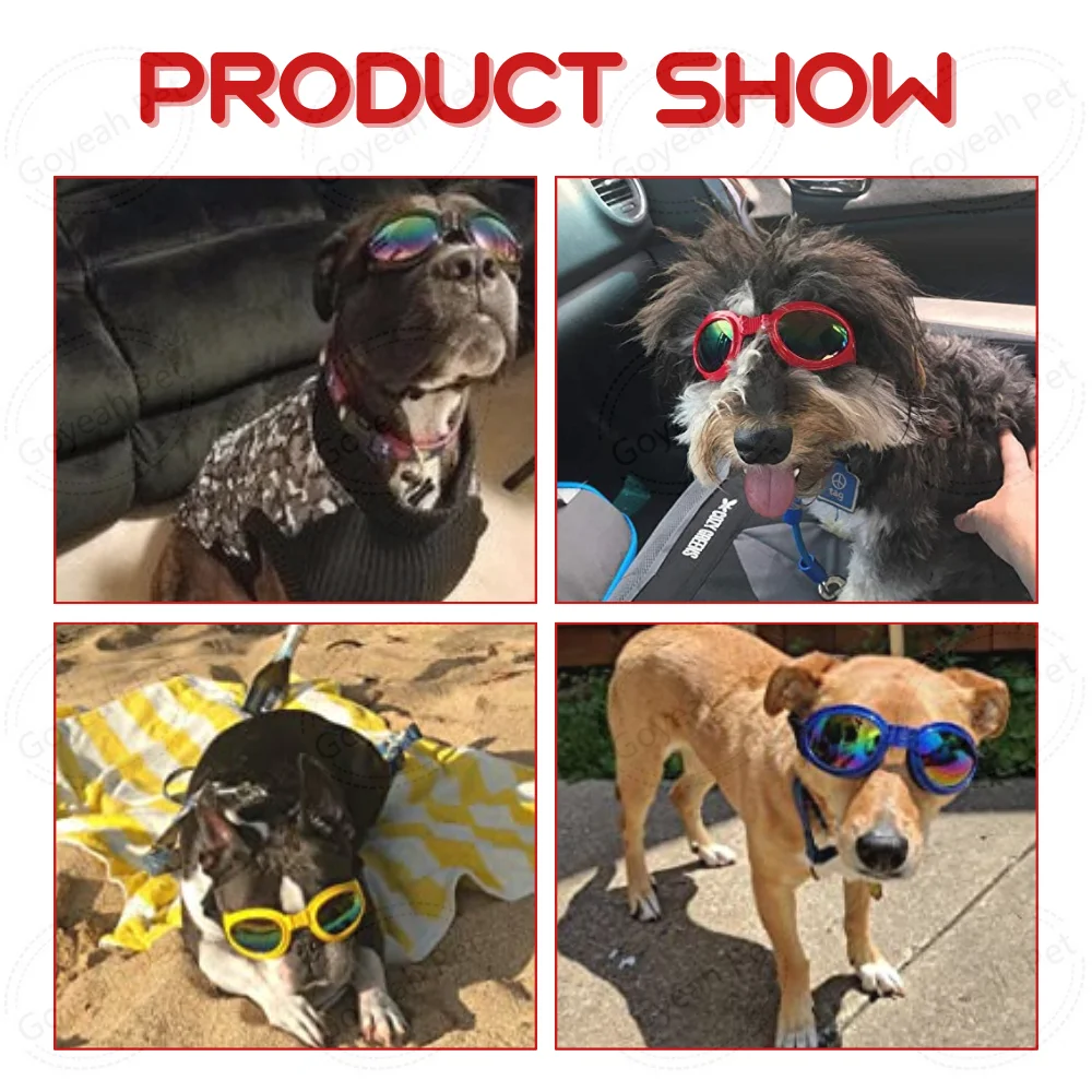 Adjustable Dog Goggles Uv Protection Dog Sunglasses Waterproof Pet Eye