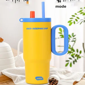 Capacity Stainless Steel Ice Bucket Cup - Vacuum Insulated Tumbler with Handle, Portable Outdoor/Office/Car Cold  Water Cup for