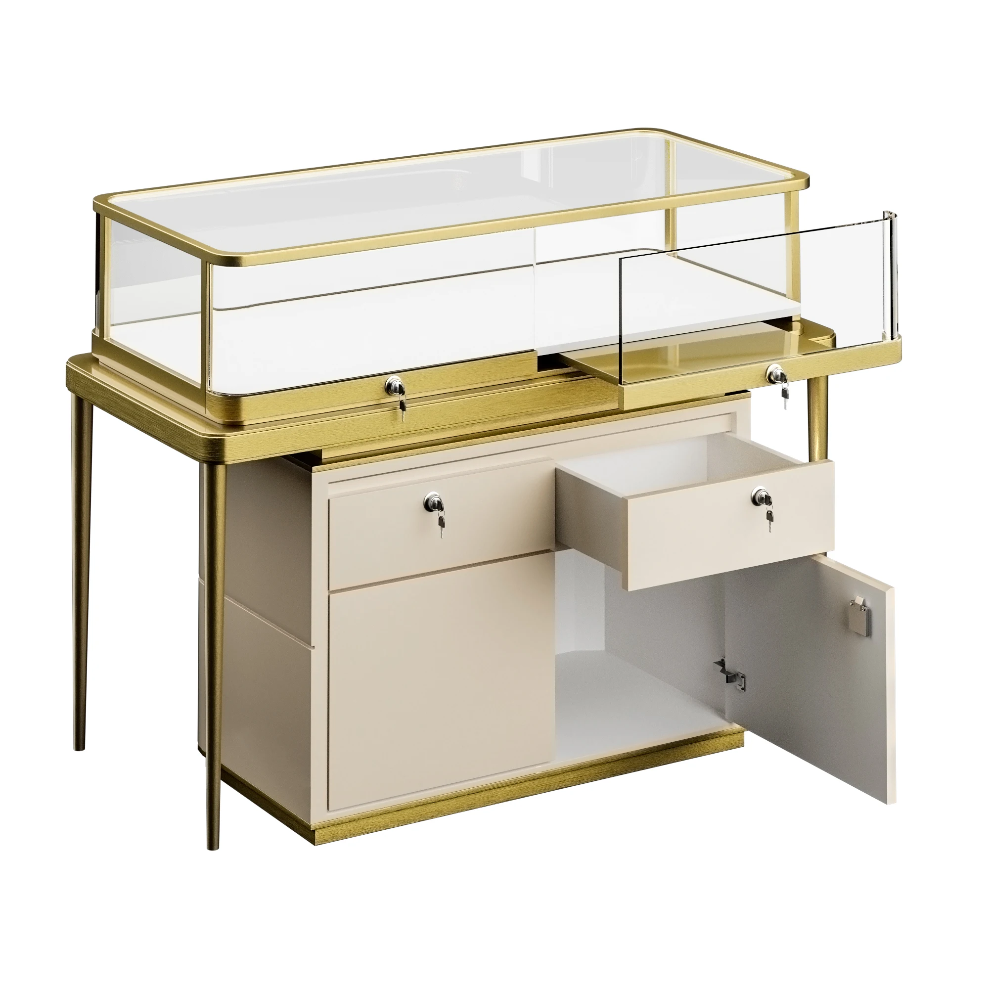 Counter Windows Brand Luxury Jewelry Shop Window Exhibition Counter Custom Logo