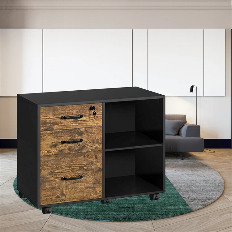 YQ навсегда 3 ящиками мобильный шкаф для документов с замком хранения юридические услуги/вставкой и принтом в виде надписей Размер офисные