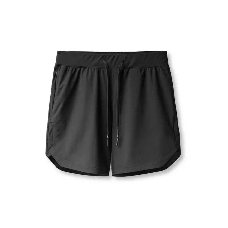 Customized Mens Workout Athletic Shorts Polyester Inside Pocket Quick