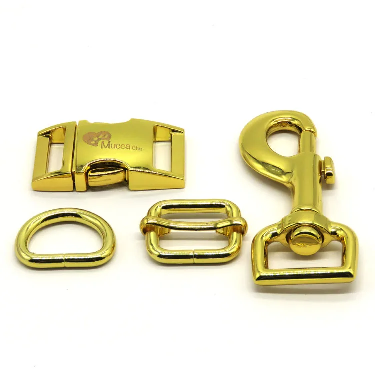 Wholesale High Quality Pet Dog Collar Metal Hardware Rose Gold Side