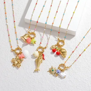 Bulk Supply 18k Gold Flower Necklace Stainless Steel Layering Chain Wholesale Jewelry for Women Tarnish Free Dainty