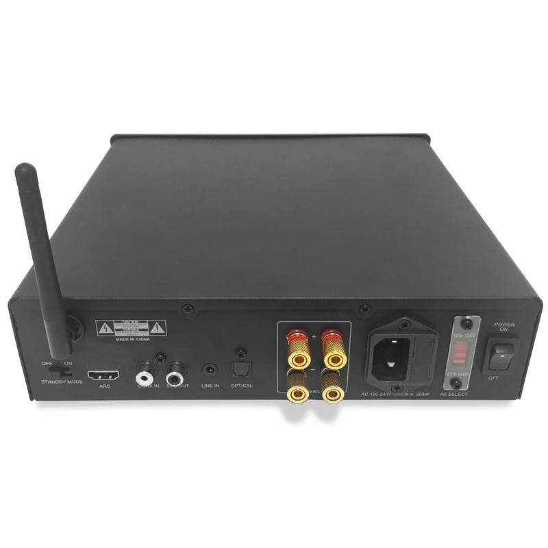 Bluetooth 5.0 Audio Amplifier with 2 x 100 Watt RMS and 3 Channel (2.1) Stereo Receiver