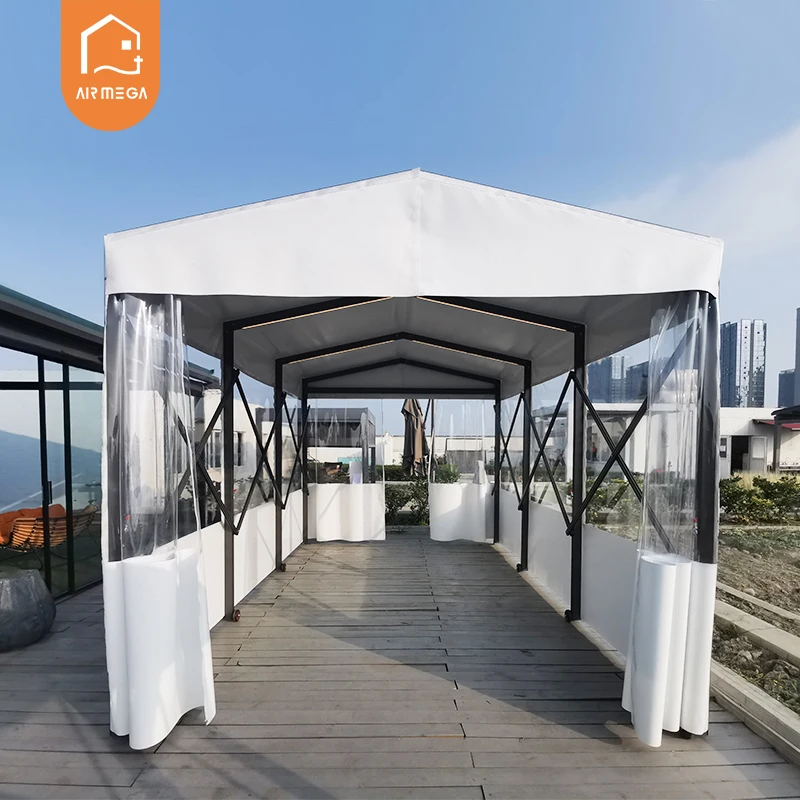 Trade Show Retractable Tent with Easy Push-Pull PVC Fabric Aluminum  Warehouse Carportv Exhibition  Event Canopy