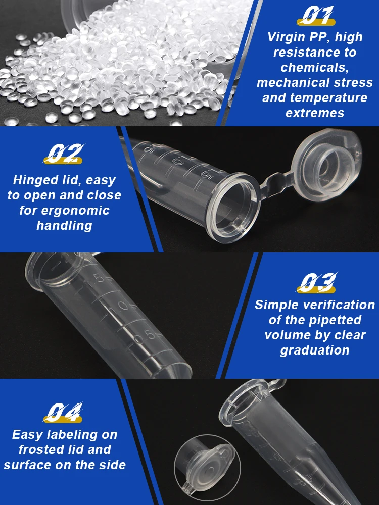 Trummed Iso Certificated Conicalbottom 2ml Centrifuge Tube With