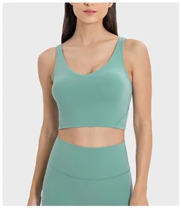 TOPKO High Quality ODM OEM Women's New Deep U Beautiful Back Sports Bra Shock-proof Running High-intensity Yoga Bra Sports Vest