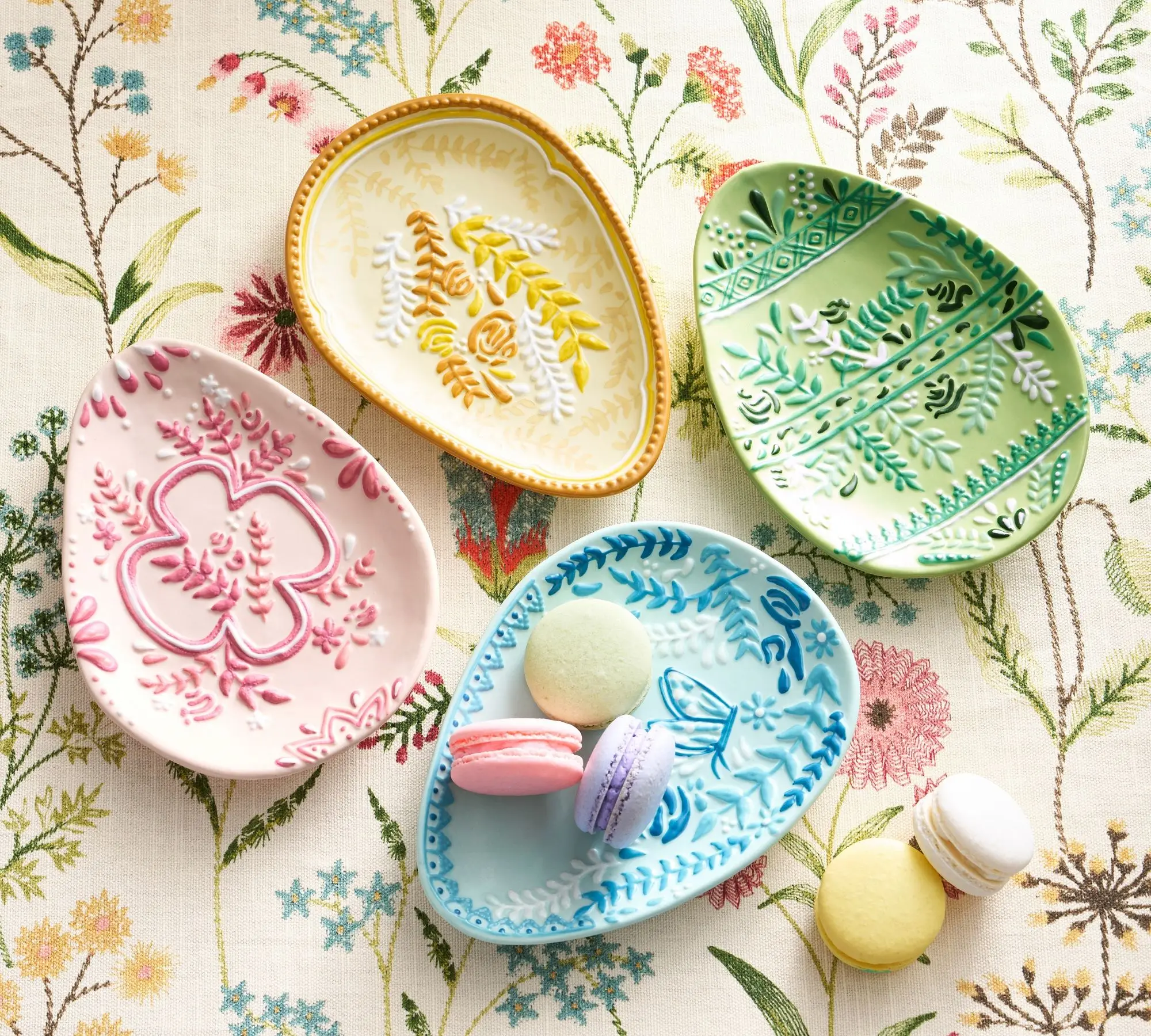Colorful Custom Ceramic Tableware Porcelain Easter Egg Appetizer Plates