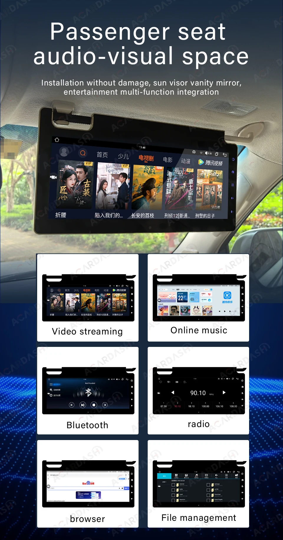 12.3'' Android Smart Entertainment Car Passenger Screen Car Dvd Player ...
