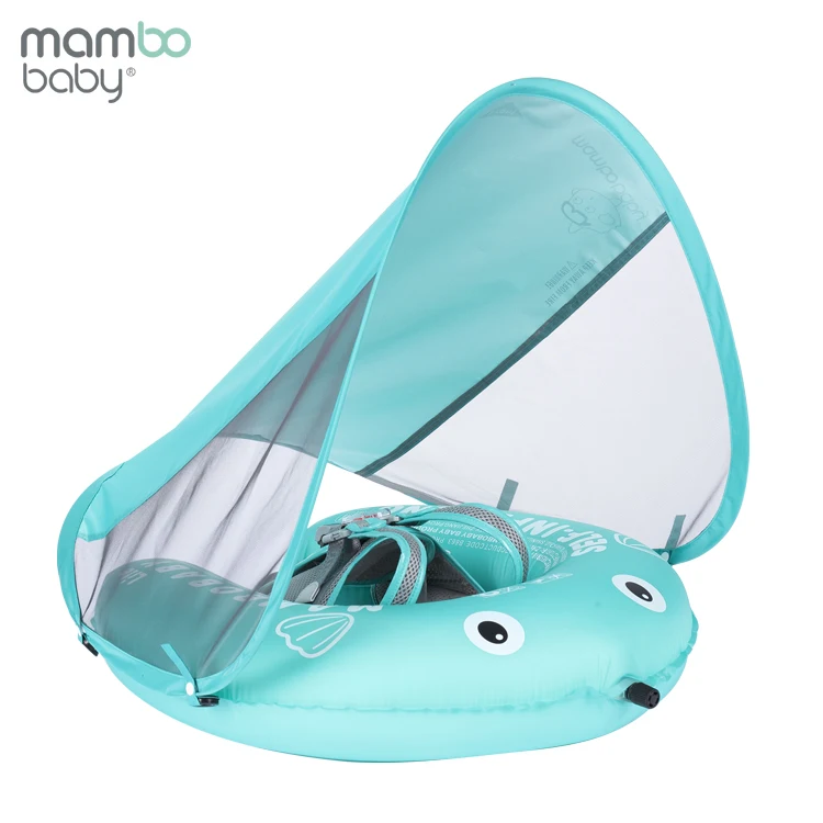 Mambobaby Self Inflating 3 to 24 Months Baby Float with Waterproof Canopy Hot Sale Customize Portable Swimming Floating