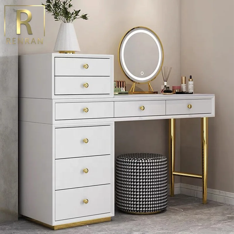 Bed Furniture Fancy Dressing Table With Mirror and Stool Modern Simple Bedroom Dressing Table Chair Set