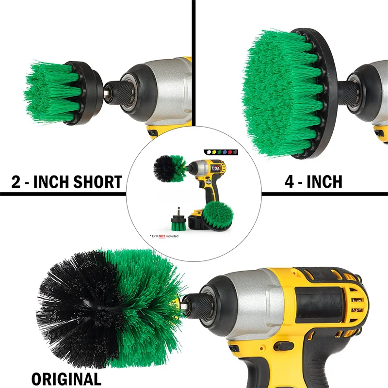 Tool Cleaning Green Drill Brush Round Head Home Tile Scrubber Stiff Bit Pad 1pc 
