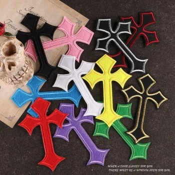 Custom Cross Felt Embroidery Iron-on Applique Patch Handmade Woven Cross Patch with Custom Logo for Clothing OEM Model Number
