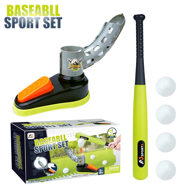 Kids Auto Baseball Pitching Machine Toy Set with Adjustable Bat