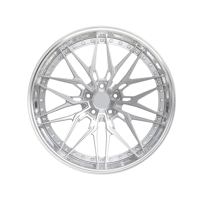Customized Polishing Brush Two-piece Forged Aluminum Alloy Wheels 17 18 19 20 21 22 Inch Wheels 5x112 5x120 5x114.3 manufacture