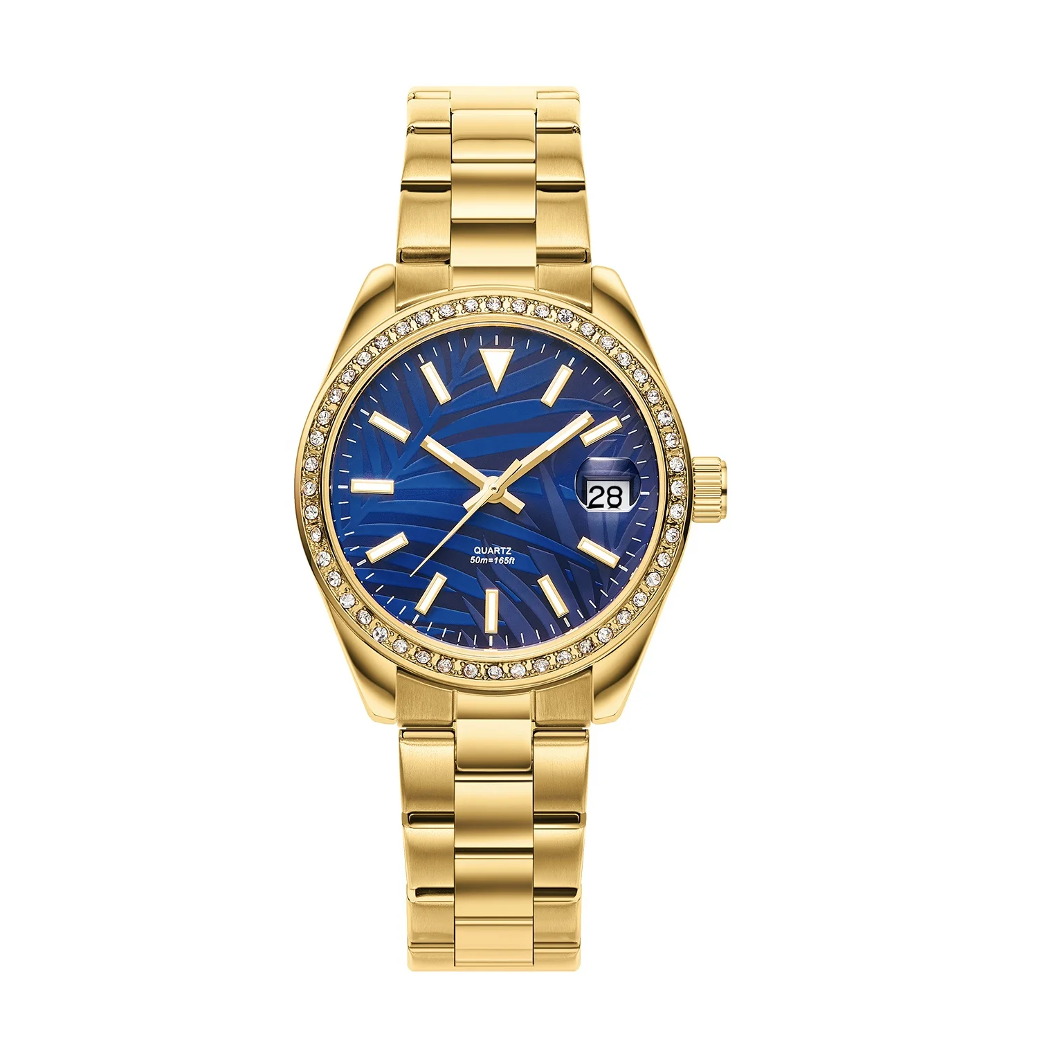 Christmas Gift Quartz watches 33MM for  Lady  lady wrist  Miyota  2115 with clear stones on bezel  5ATM waterproof  BGW9/ 222038