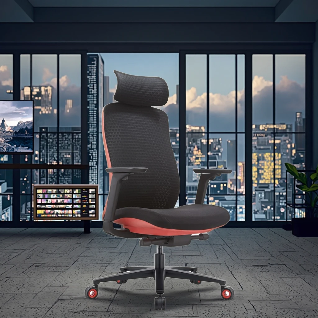 Red Ergonomic Gaming Chair with Multi-Dimensional Lumbar Support Slide Seat 130° Recline Professional E-Sports 3